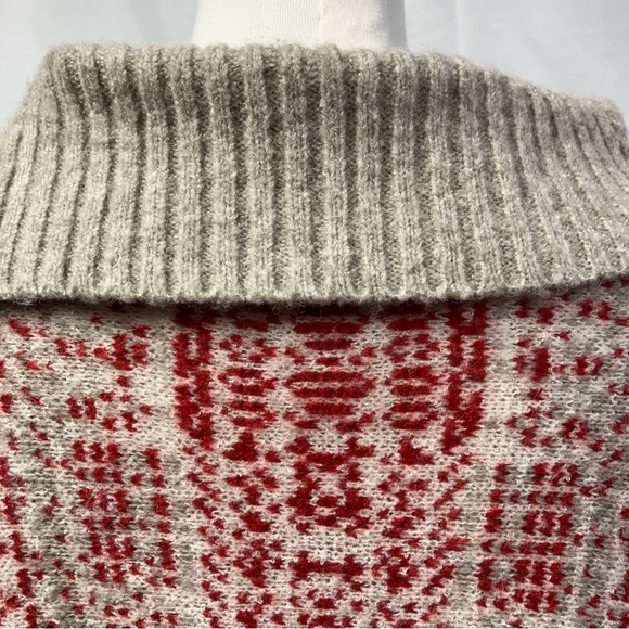 Caslon Jacquard Button Cowl Neck Sweater-Knit Poncho relaxed fit Cabincore XS/S - Picture 11 of 15